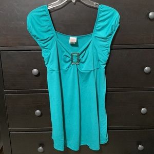 Maternity Teal Blouse Top